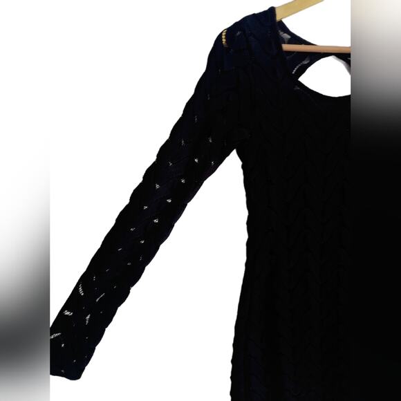 Free People Wild Thing Night Out Black Crochet Bodycon Mini Dress Size XS - Picture 2 of 9